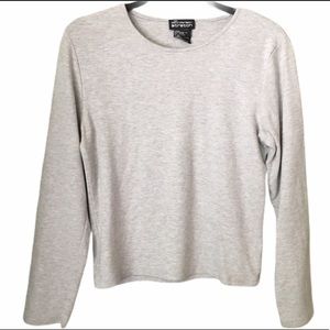 No Boundaries Gray Stretch Scoop Neck Long Sleeve Top